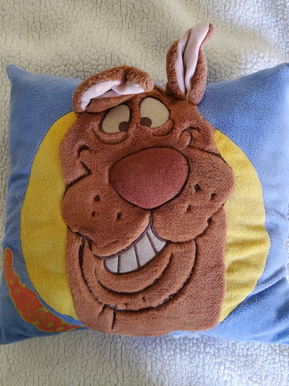 Vintage 2001 Cartoon Network Scooby-Doo 13” Plush Throw Pillow - 3D Ears & Nose